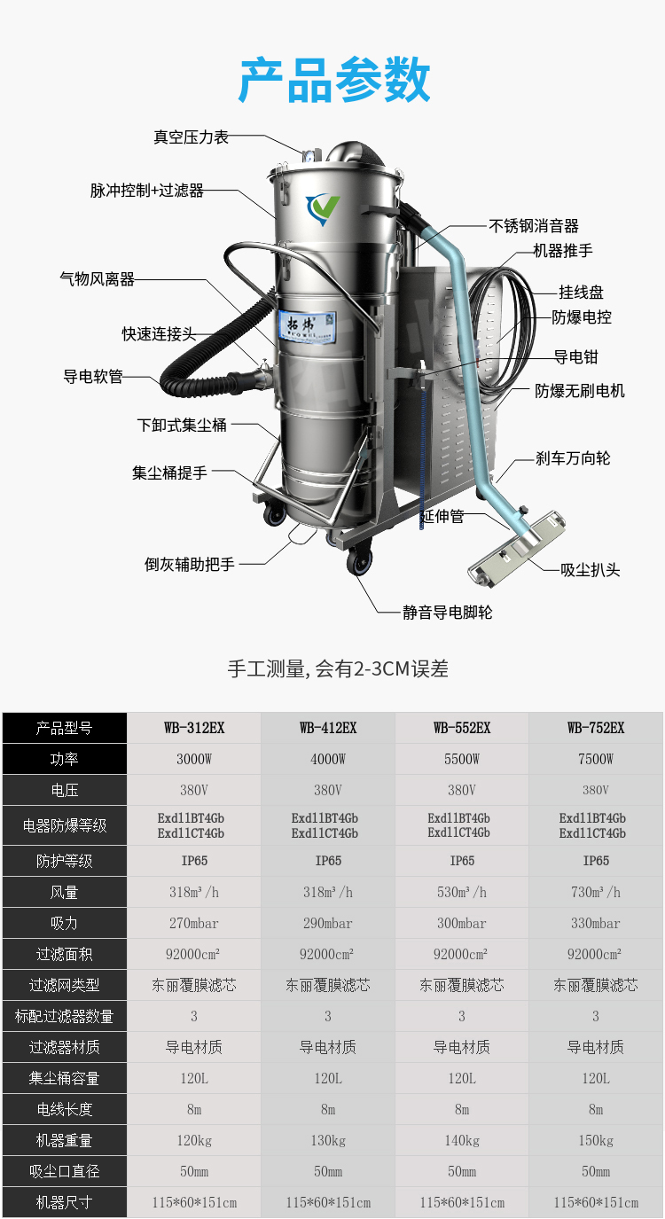 脉冲反吹式防爆型工业吸尘器 WB-752EX(图6)